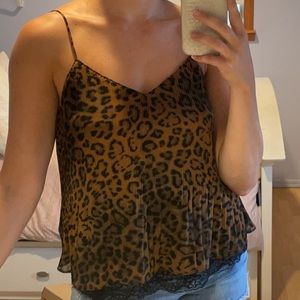 NWT  Zara Cheetah Layered Tank